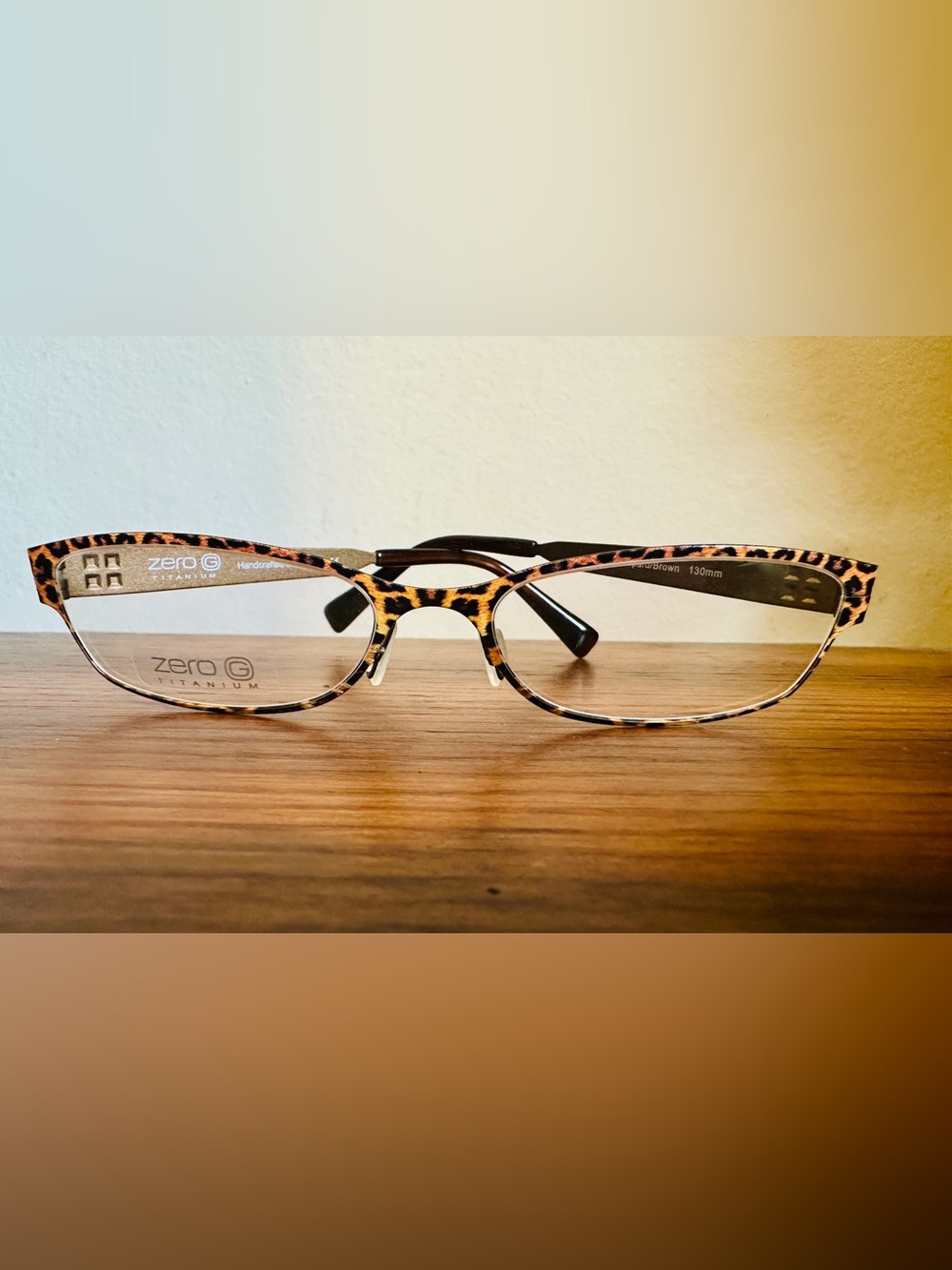 Zero G Titanium Greenwich Village LEOPARD Brown Eyeglass FRAME - Japan - MINT